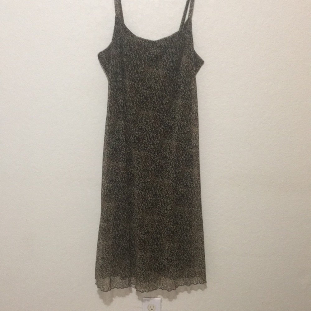 Dress small floral black cream rose
